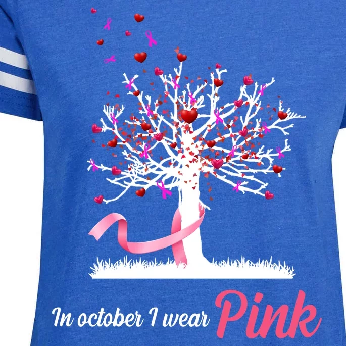 In October I Wear Pink Breast Cancer Tree Of Life Enza Ladies Jersey Football T-Shirt