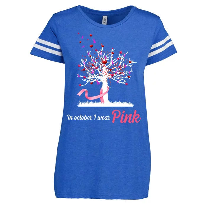 In October I Wear Pink Breast Cancer Tree Of Life Enza Ladies Jersey Football T-Shirt