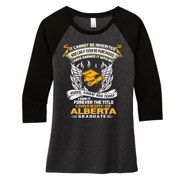 I Own It Forever The Title University Of Alberta Graduate Women's Tri-Blend 3/4-Sleeve Raglan Shirt