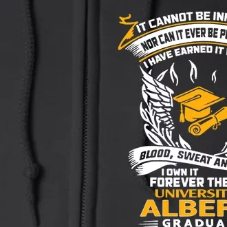 I Own It Forever The Title University Of Alberta Graduate Full Zip Hoodie