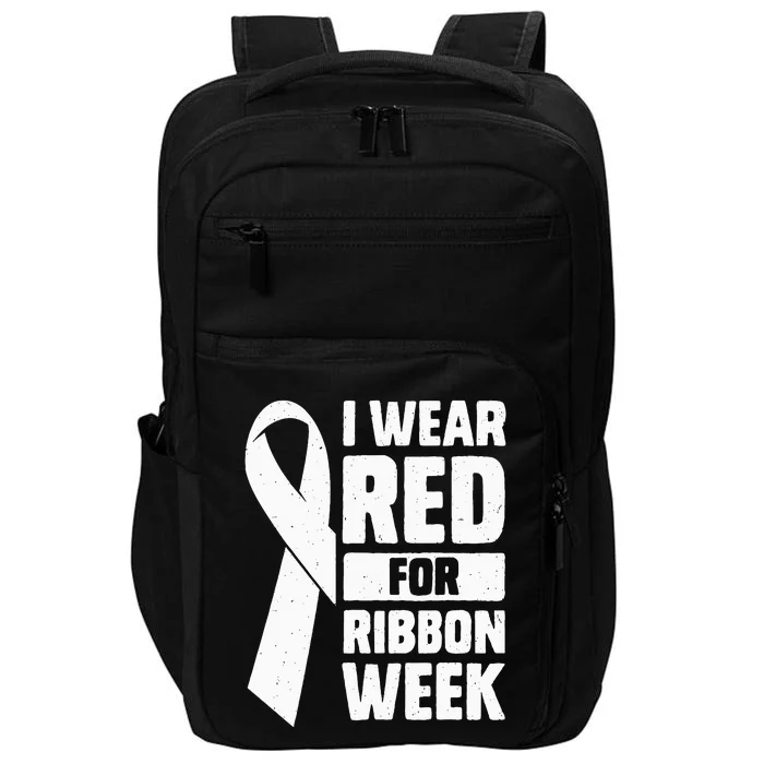 In October I Wear Red Ribbon Week Awareness Impact Tech Backpack