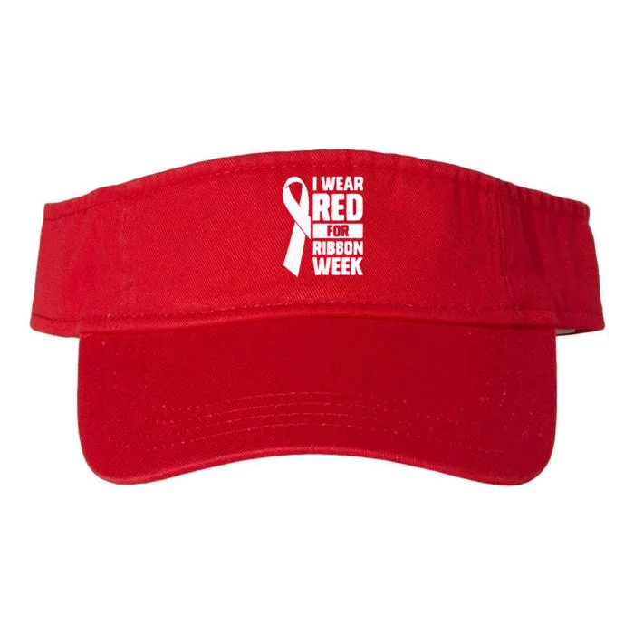 In October I Wear Red Ribbon Week Awareness Valucap Bio-Washed Visor