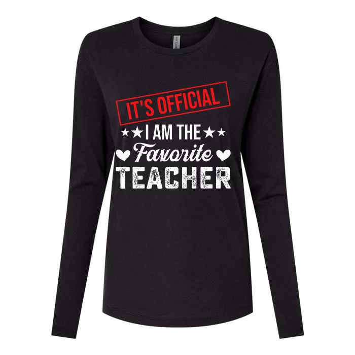 It's O.fficial I'm The Favorite Teacher Womens Cotton Relaxed Long Sleeve T-Shirt