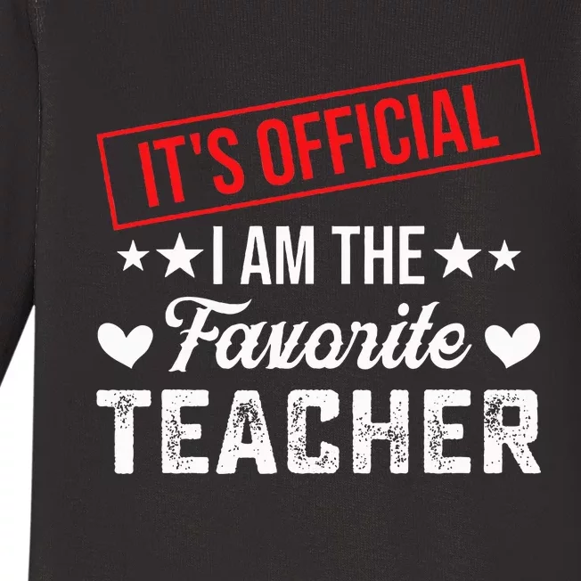 It's O.fficial I'm The Favorite Teacher Baby Long Sleeve Bodysuit