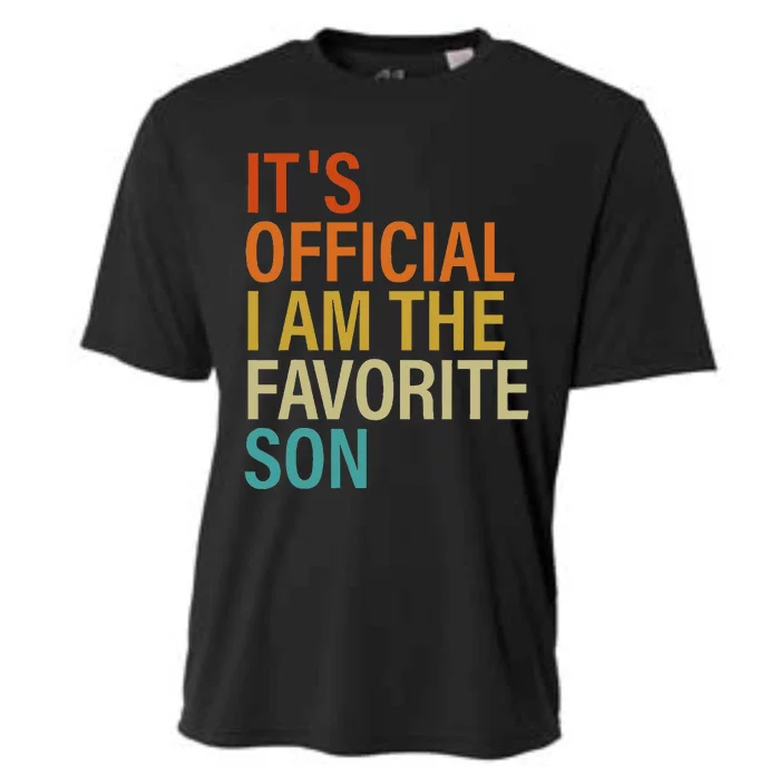 It's O.fficial I'm The Favorite Son Funny Family Humor Retro Cooling Performance Crew T-Shirt