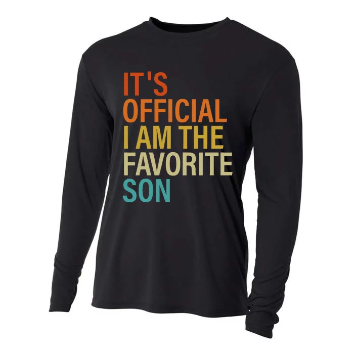 It's O.fficial I'm The Favorite Son Funny Family Humor Retro Cooling Performance Long Sleeve Crew