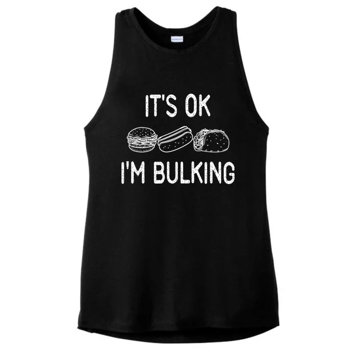 It's Ok I'm Bulking Funny Cheat Day Fitness Workout Gift Ladies Tri-Blend Wicking Tank