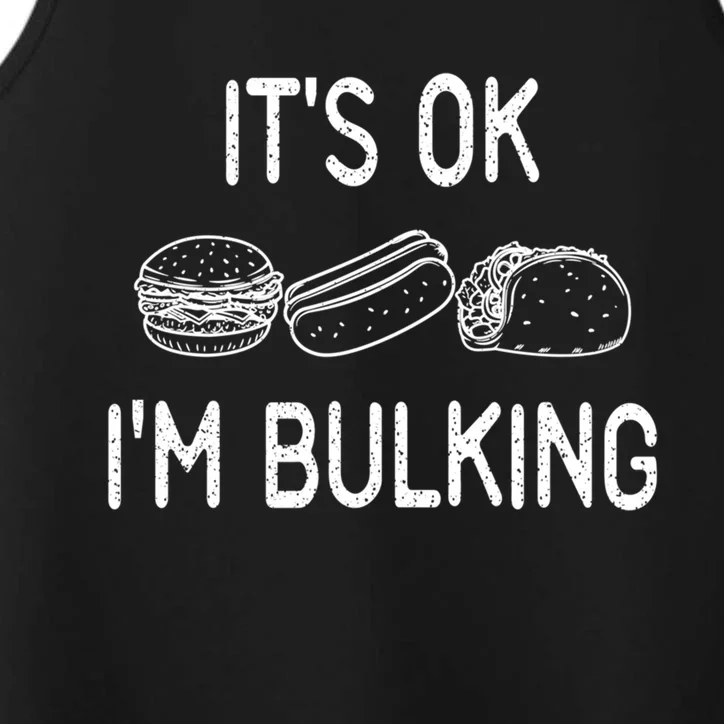 It's Ok I'm Bulking Funny Cheat Day Fitness Workout Gift Performance Tank