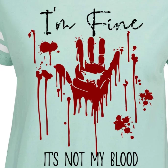 Im Okay Its Not My Blood Funny Horror Style Halloween Enza Ladies Jersey Football T-Shirt