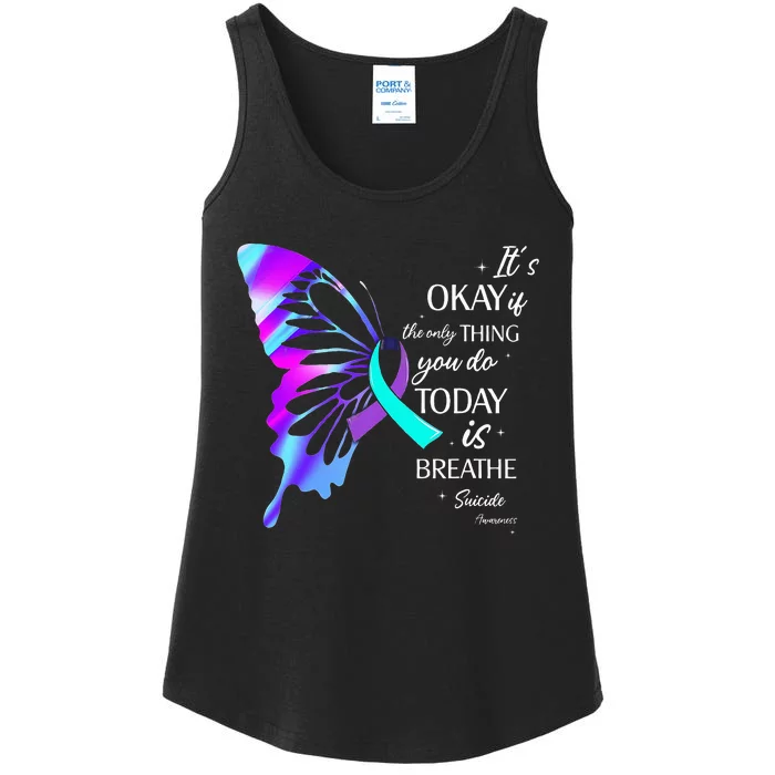 Its Okay If The Only Thing You Do Today Is Breathe Ladies Essential Tank