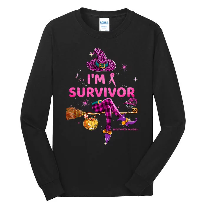 In October Im Survivor We Wear Pink Breast Cancer Tall Long Sleeve T-Shirt