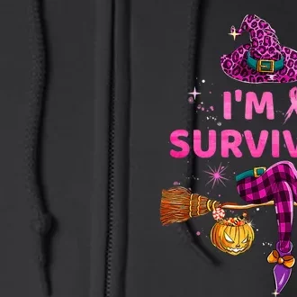 In October Im Survivor We Wear Pink Breast Cancer Full Zip Hoodie