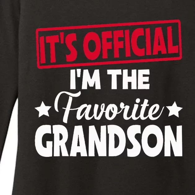 It's O.fficial I'm The Favorite Grandson Funny Womens CVC Long Sleeve Shirt