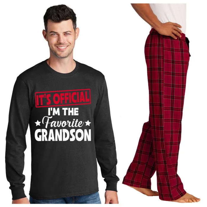 It's O.fficial I'm The Favorite Grandson Funny Long Sleeve Pajama Set