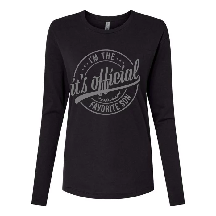 Its Official Im The Favorite Son Womens Cotton Relaxed Long Sleeve T-Shirt