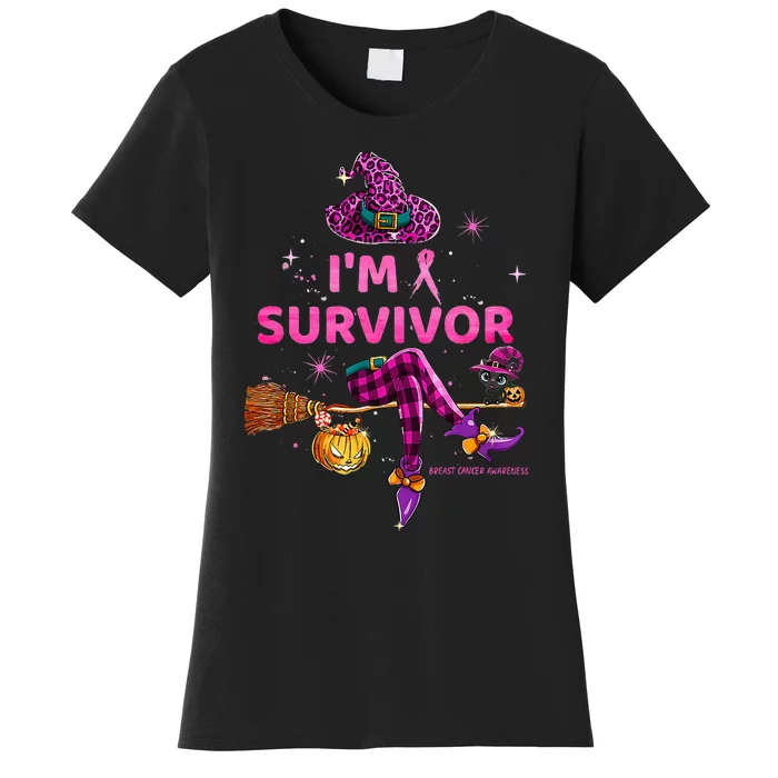 In October IM Survivor We Wear P.I.N.K Breast Cancer Women's T-Shirt