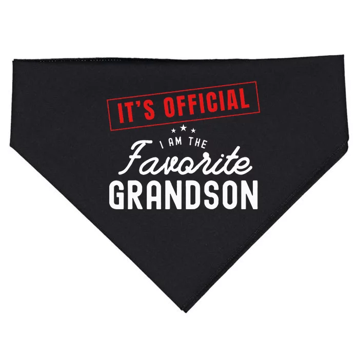 It's O.fficial I'm The Favorite Grandson Vintage USA-Made Doggie Bandana