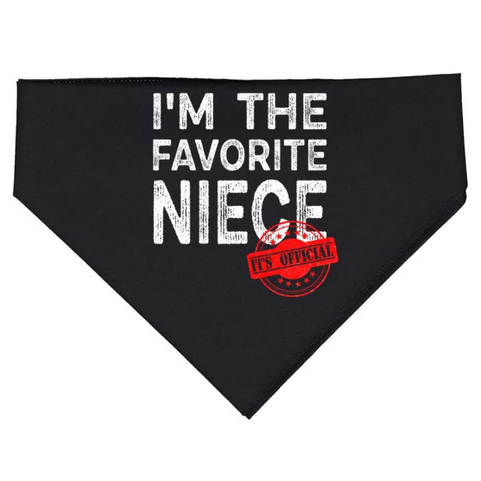 It's O.fficial I'm The Favorite Niece Funny Niece USA-Made Doggie Bandana