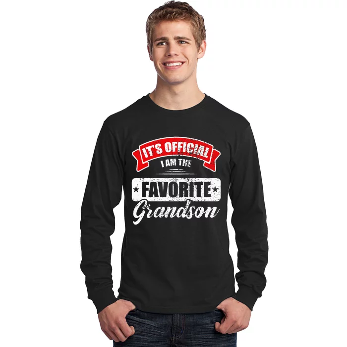 It's O.fficial I'm The Favorite Grandson Funny Sayings Long Sleeve Shirt