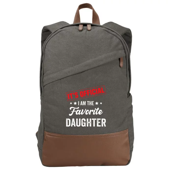 it's o.fficial i am the favorite daughter Cotton Canvas Backpack