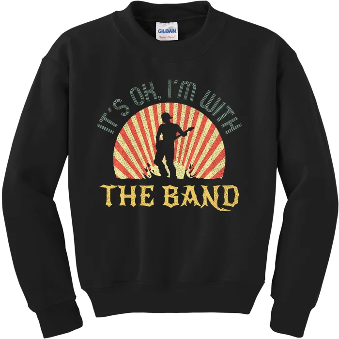 Its Ok Im With The B.A.N.D Roadie Music Production Concert Kids Sweatshirt