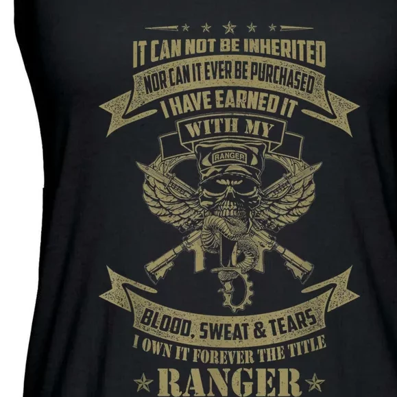 I Own It Forever The Title US Army Ranger Veteran Gift Ladies Essential Flowy Tank