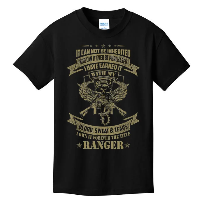 I Own It Forever The Title US Army Ranger Veteran Gift Kids T-Shirt