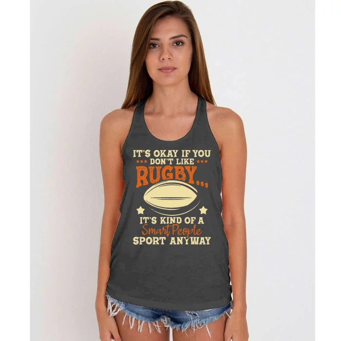 It's Okay If You Don't Like Rugby  Rugby Player Coach Women's Knotted Racerback Tank