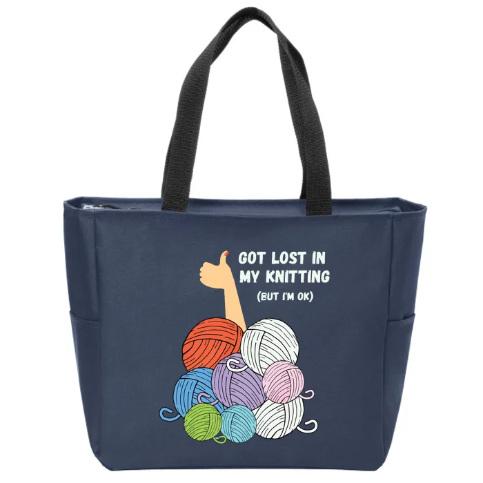 Im Ok Knitting Crochet Shirts For Women Funny Zip Tote Bag