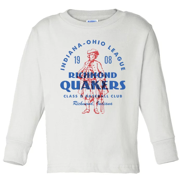 Indiana Ohio League Richmond Quakers Toddler Long Sleeve Shirt