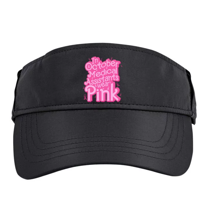 In October Medical Assistant wear pink CMA Breast Cancer Adult Drive Performance Visor