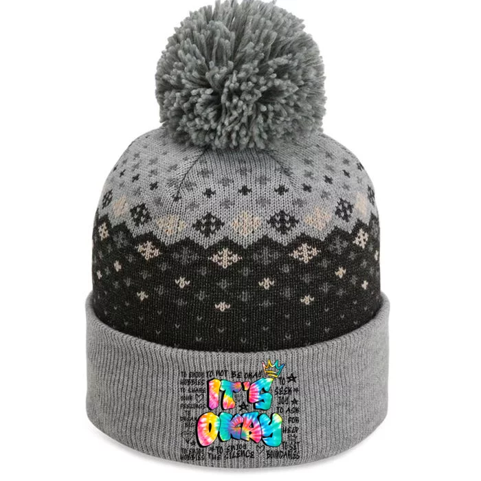 ItS Okay Mental Health Breakdown The Baniff Cuffed Pom Beanie