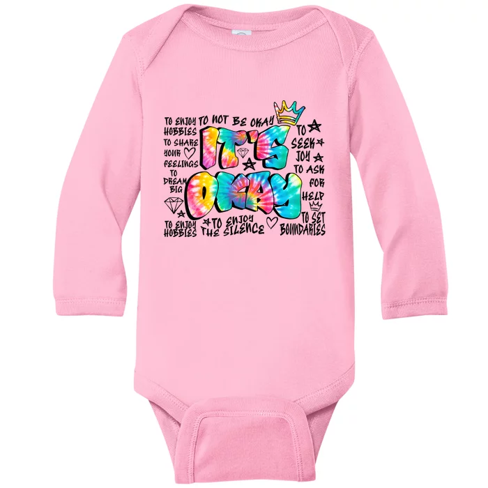 ItS Okay Mental Health Breakdown Baby Long Sleeve Bodysuit