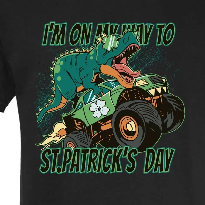 Im On My Way To St Patricks Day Dinosaur Garment-Dyed Heavyweight T-Shirt