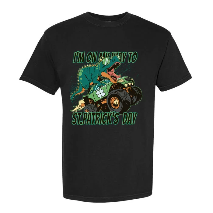 Im On My Way To St Patricks Day Dinosaur Garment-Dyed Heavyweight T-Shirt