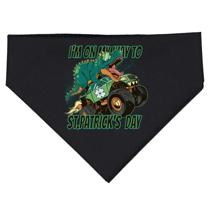 Im On My Way To St Patricks Day Dinosaur USA-Made Doggie Bandana