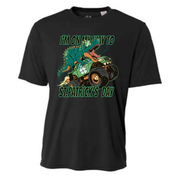 Im On My Way To St Patricks Day Dinosaur Cooling Performance Crew T-Shirt