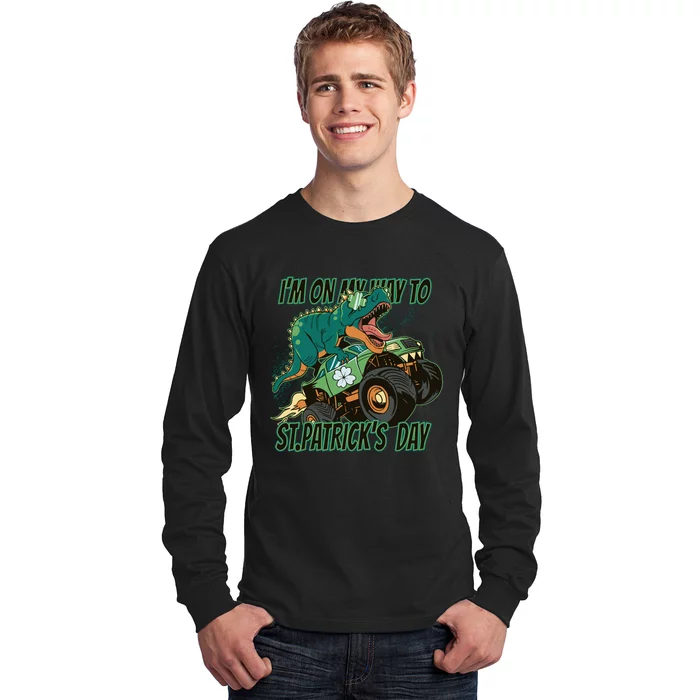 Im On My Way To St Patricks Day Dinosaur Long Sleeve Shirt