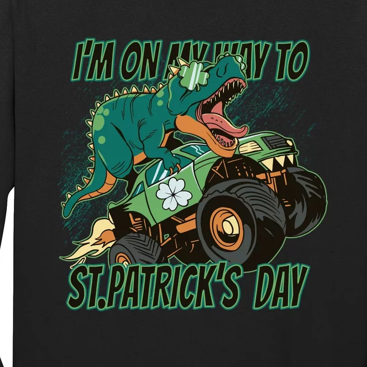 Im On My Way To St Patricks Day Dinosaur Long Sleeve Shirt