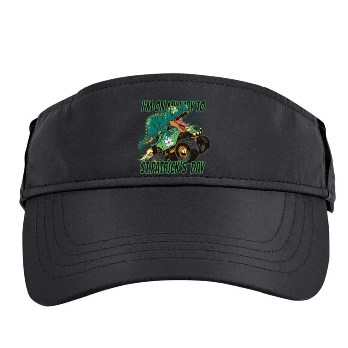 Im On My Way To St Patricks Day Dinosaur Adult Drive Performance Visor