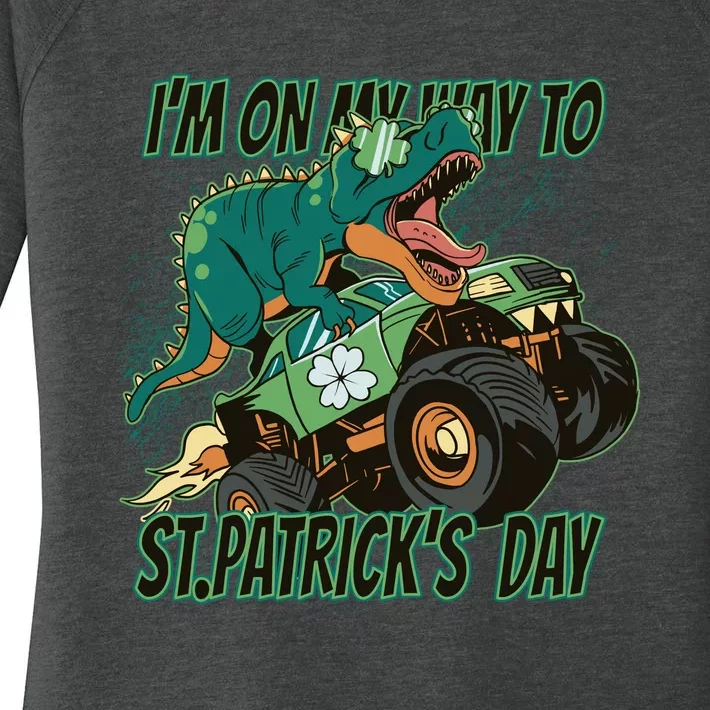 Im On My Way To St Patricks Day Dinosaur Women's Perfect Tri Tunic Long Sleeve Shirt