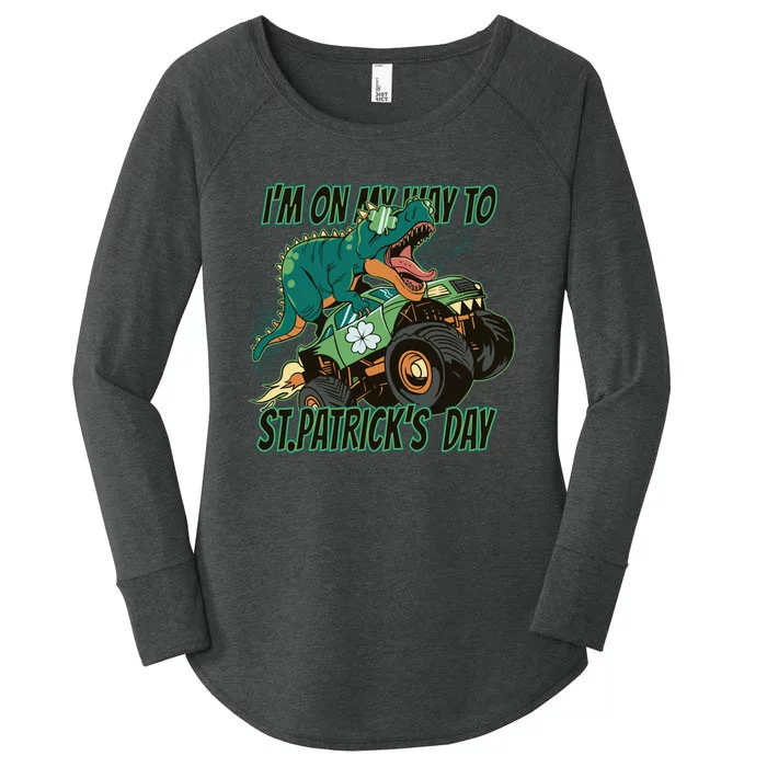 Im On My Way To St Patricks Day Dinosaur Women's Perfect Tri Tunic Long Sleeve Shirt