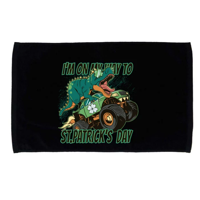 Im On My Way To St Patricks Day Dinosaur Microfiber Hand Towel