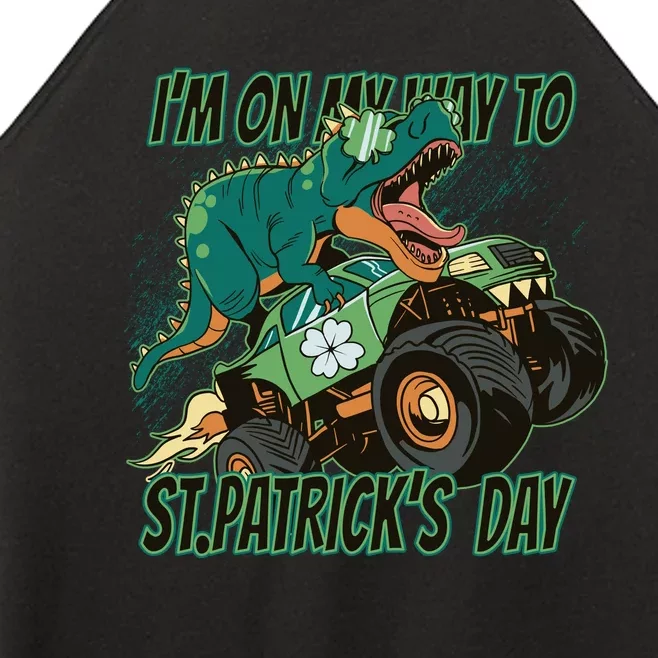 Im On My Way To St Patricks Day Dinosaur Women’s Perfect Tri Rocker Tank