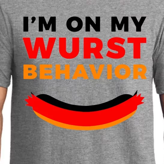 Im On My Wurst Behavior Funny German Oktoberfest Pajama Set