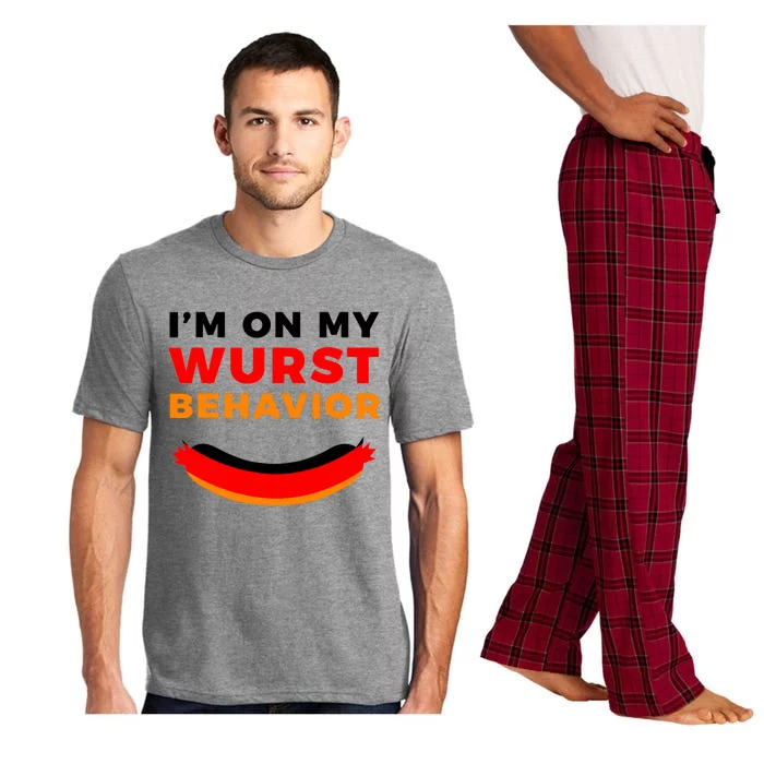 Im On My Wurst Behavior Funny German Oktoberfest Pajama Set