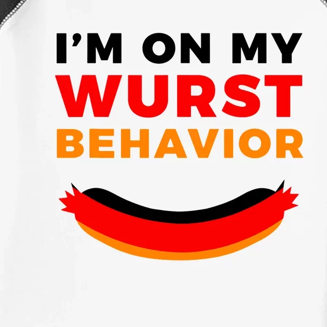 Im On My Wurst Behavior Funny German Oktoberfest Infant Baby Jersey Bodysuit