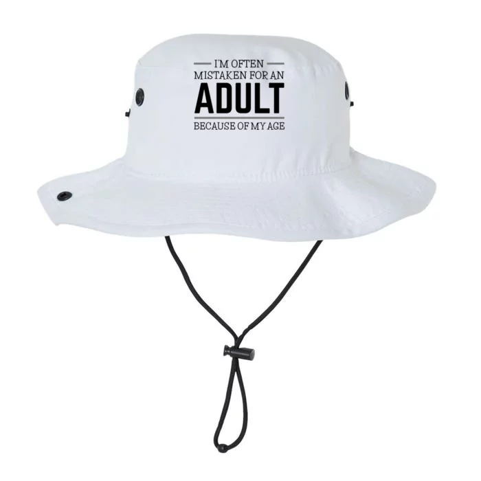 Im Often Mistaken For An Adult Because Of My Age Funny Birthday Gift Legacy Cool Fit Booney Bucket Hat