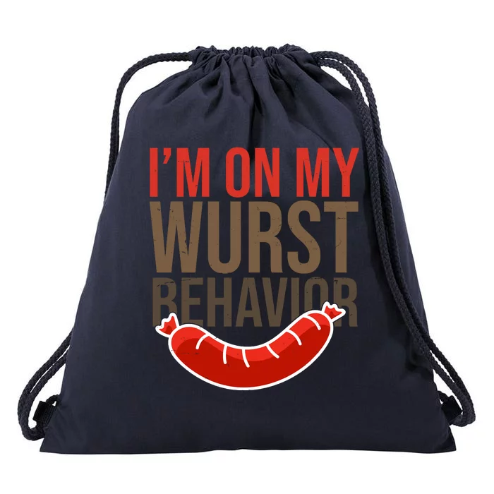 Im On My Wurst Behavior Oktoberfest Drawstring Bag