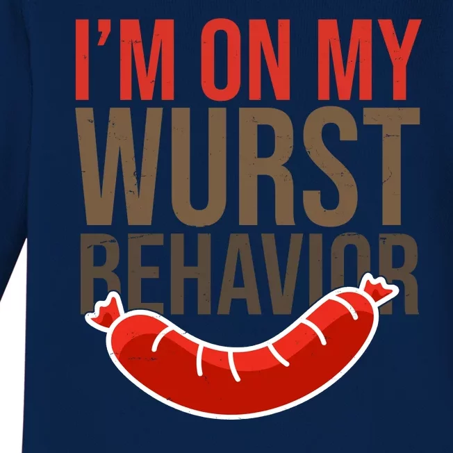 Im On My Wurst Behavior Oktoberfest Baby Long Sleeve Bodysuit